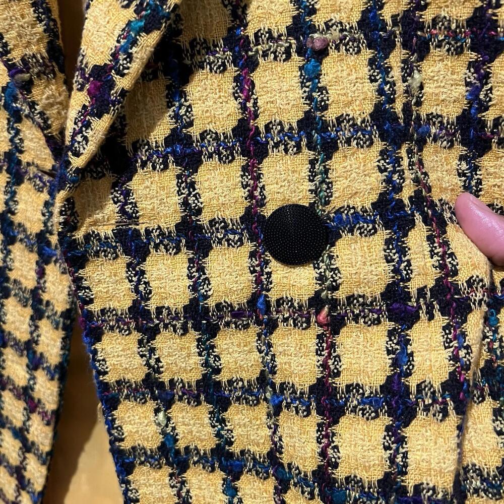 Vintage Don Caster Plaid Boucle Blazer Size 4 - Picture 6 of 9
